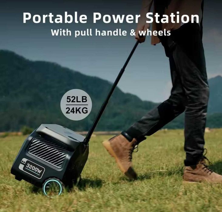 Stacja Zasilania 6400W 2048Wh LiFePO4, 4 wyjścia AC, Solar do 1000W