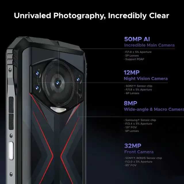 Смартфон Doogee S118 Black/Red 8/512Gb 10800mAh Защищенный IP68/IP69K