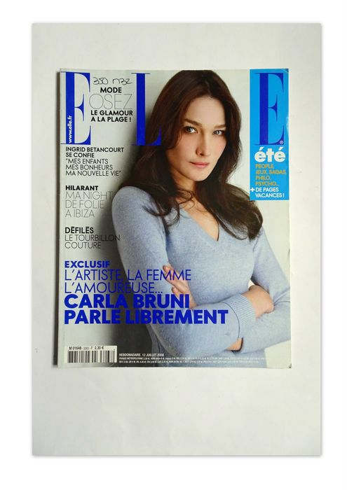 Elle Magazine No. 3263, July 12, 2008. Carla Bruni. Free shipping.