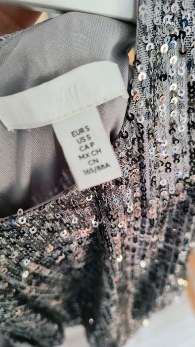 Top bluzka cekiny silver h&m S