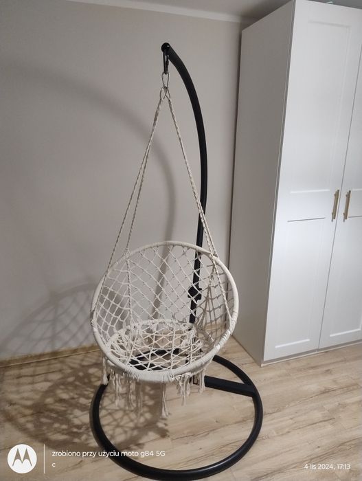 Fotel wiszący bujak mocny stelaż ogrodowy pokojowy