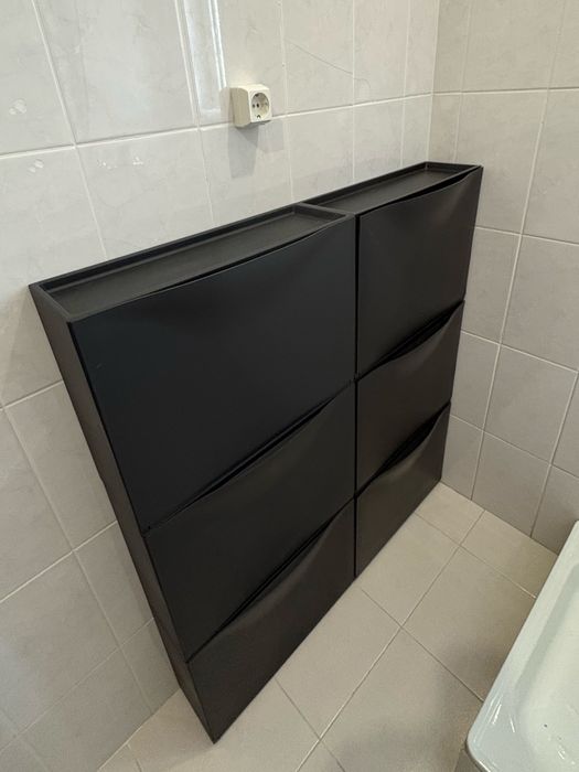Sapateira IKEA TRONES (4un), preto, 52x18x39 cm