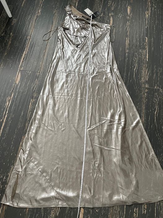 Ralph Lauren. Вечернее платье в пол серебро с одним плечом р М (8 сша)