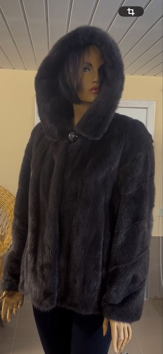 Рр 46.  Норковая шуба ‘ графит’ NAFA