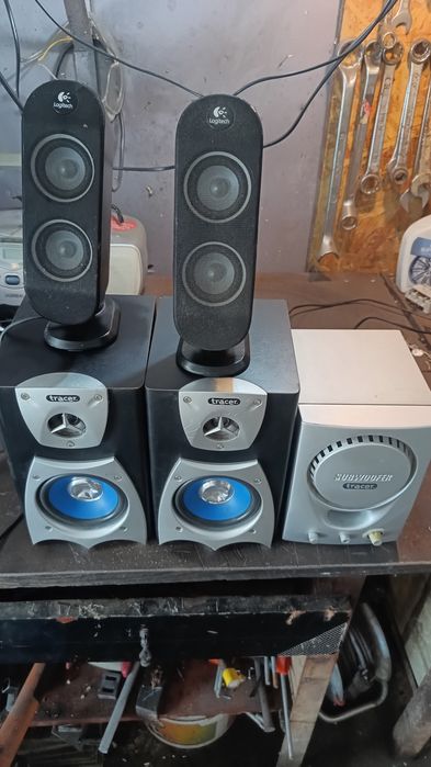 Subwoofer 2x tracer + 4x głośniki logitech