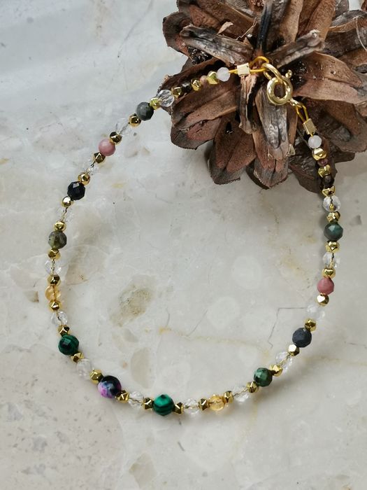 Bransoletka znak zodiaku Byk turkus szmaragd szafir srebro 925 chryzok