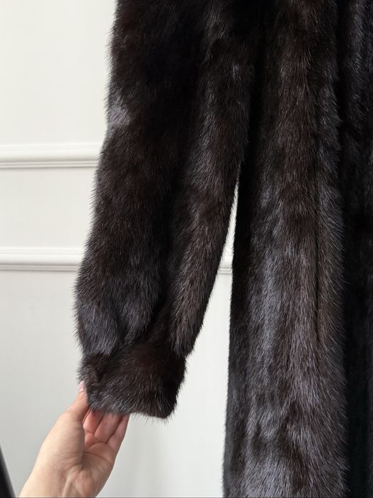 Płaszcz futro Saga Mink norki brązowe L