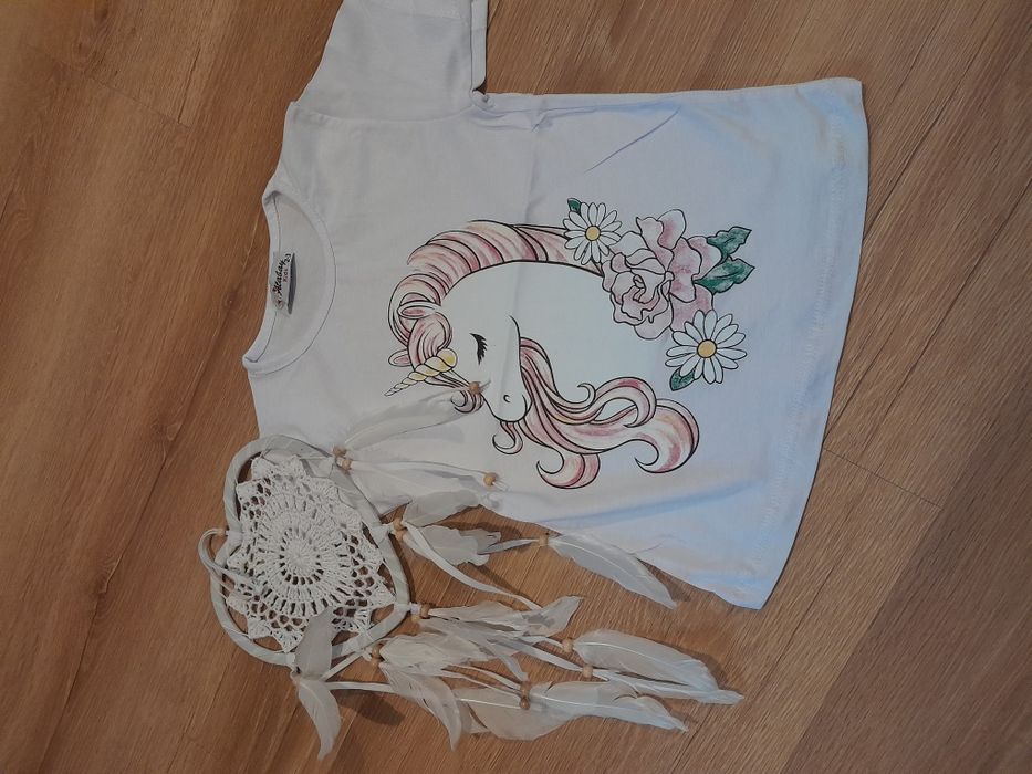 Koszulka t-shirt biały z jednorożcem jednorożec 2 3 lata 92