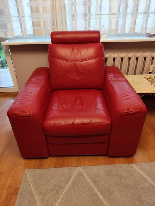 Komplet sof skórzanych z fotelem helvetia furniture