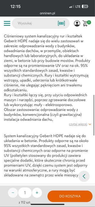 Kolano PEHD 160/45 do kanalizacji mufa 110 kanalizacyjne