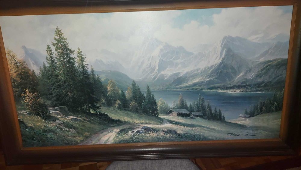Reprodukcja dużego obrazu "Alpine idyli" autor G.Neswadle