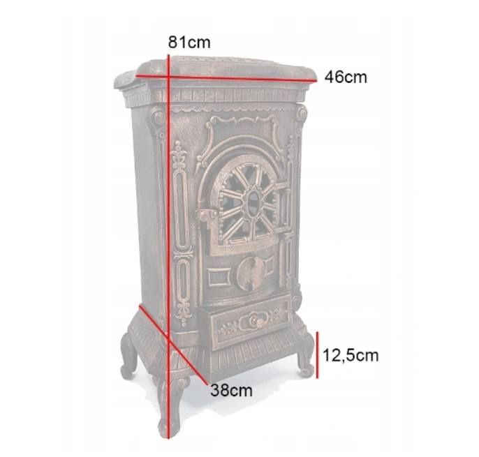 Чавунна піч-камін 9kw  обігрів  до 100м2 (дрова,буре вугілля)