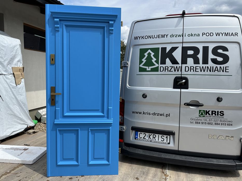 Drzwi zewnętrzne drewniane Amerykańskie każdy kolor Klamka schlage Montaż Polska