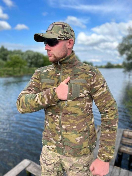 Тактична військова чоловіча флісова тепла кофта Мультикам 46-60р.