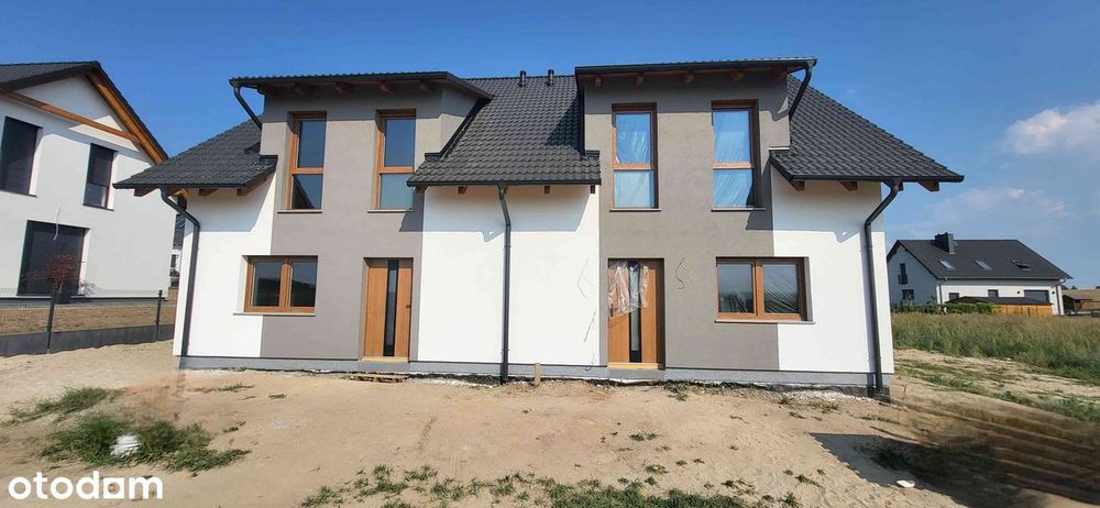 Nowoczesny dom w zabudowie bliźniaczej 115m² z pompą ciepła