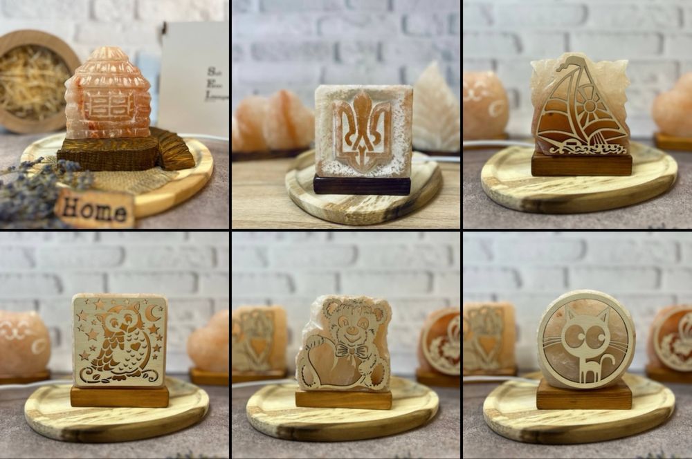 соляний світильник лампа нічник із солі