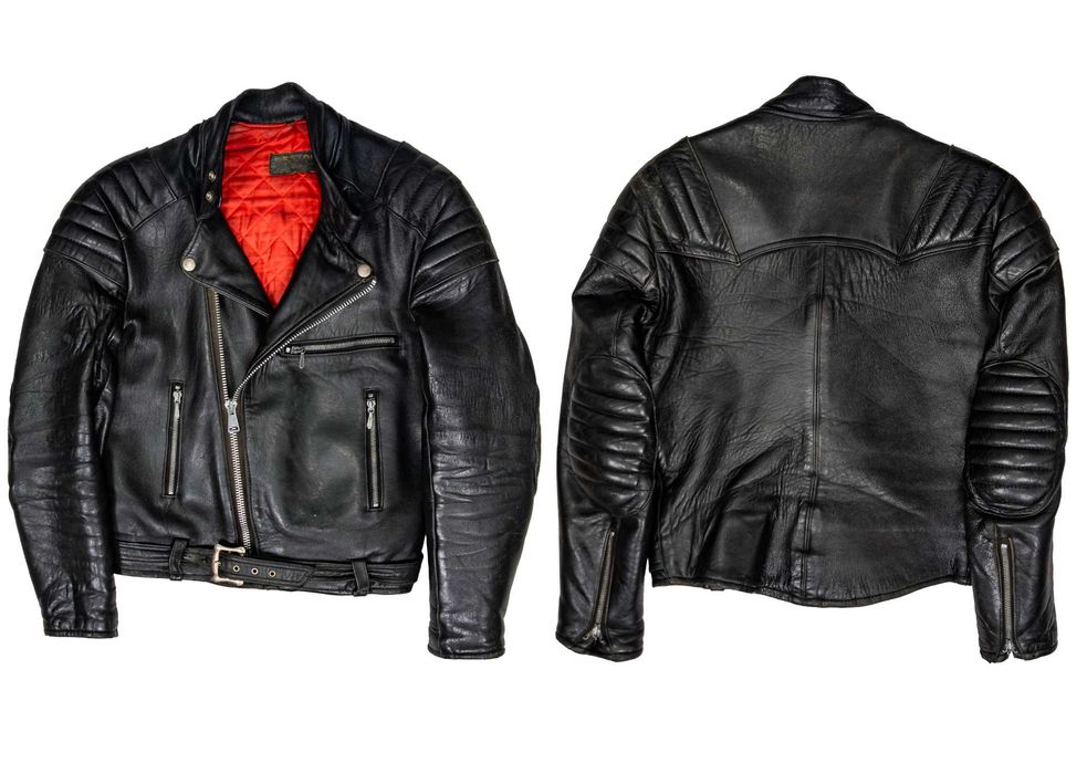 Винтажная кожаная мужская куртка косуха 60-70х мотокуртка hestru