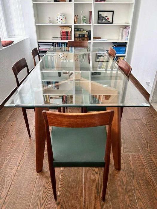 Glass-Top Table with Solid Wood Legs - AM.PM64729403058945123