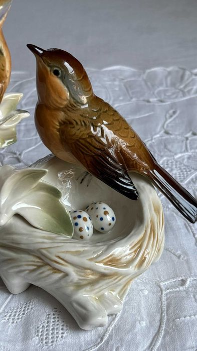 Karl Ens rzadka figurka ptaki gniazdo porcelana 7499