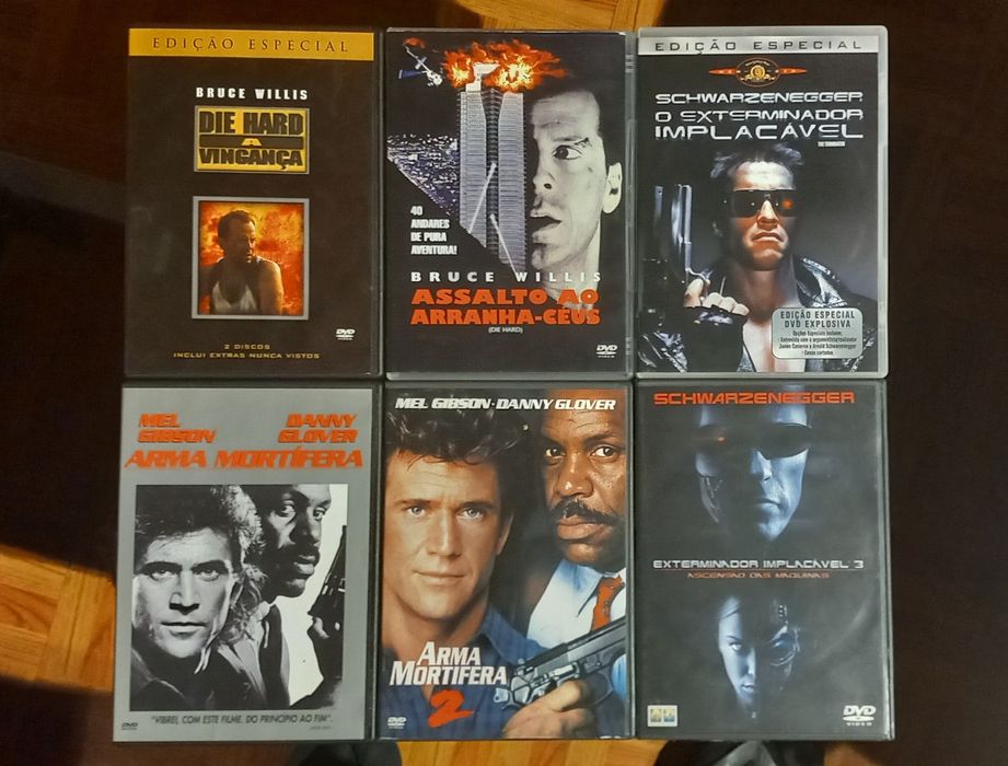 Die hard 1,2 and 3, lethal weapon 1 and 2 and relentless terminator 1 and64585481447811120
