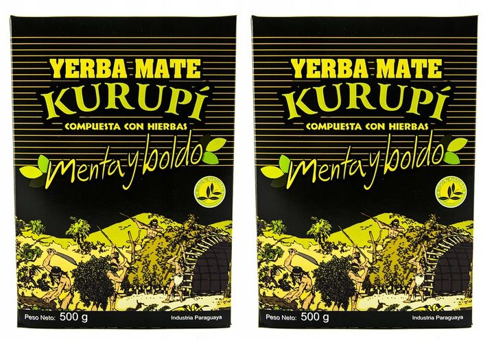 Zestaw Yerba Mate Kurupi Menta Boldo 2x500g