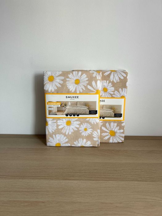 Bawełniana pościel Smukee 160x200 STOKROTKI zestaw 2 komplety