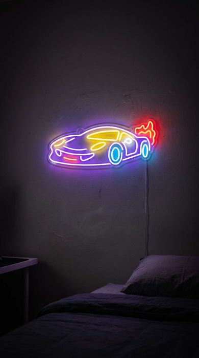 Duży neon LED Manta Samochód- 50 CM mocny akcent na ścianę