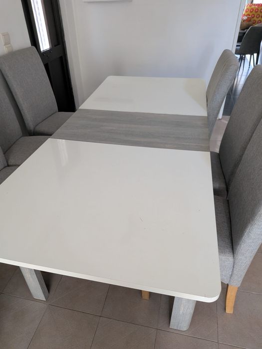 Mesa Sala Jantar moderna + 6 Cadeiras