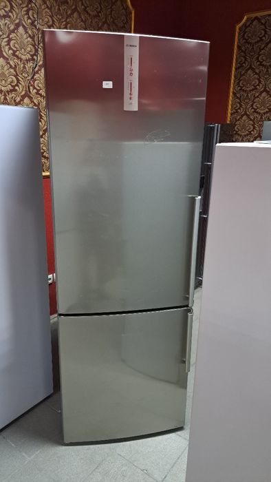 Високий двохкамерний холодильник Bosch kgn09  нержавійка NoFrost