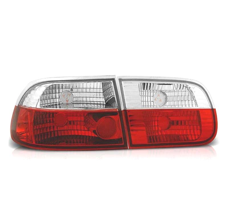 FAROLINS TRASEIROS HONDA CIVIC 91-95 3D VERMELHO BRANCO LEX