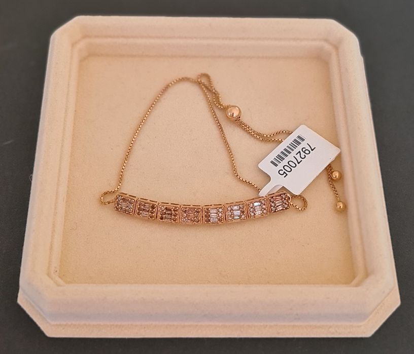 Bransoletka, srebro złocone złotem 18 Vermeil, z diamentami