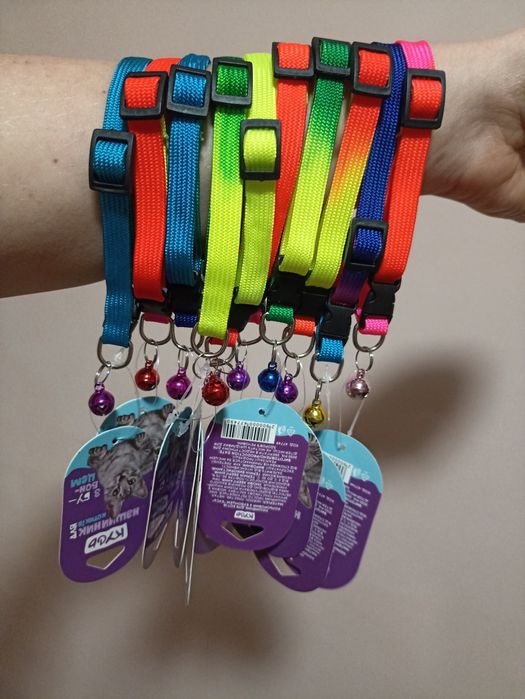 Шлейка поводок ошейник для  кота собаки с бубенцом