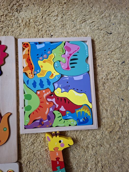 6 puzzles de madeira para criança