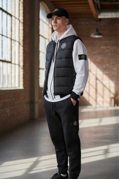 STONE ISLAND мужской спортивный костюм весна жилетка теплая мужская