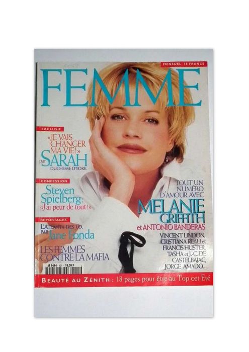 Revista Femme n.º 101, Julho 1996. Capa Melanie Griffith. Envio Grátis