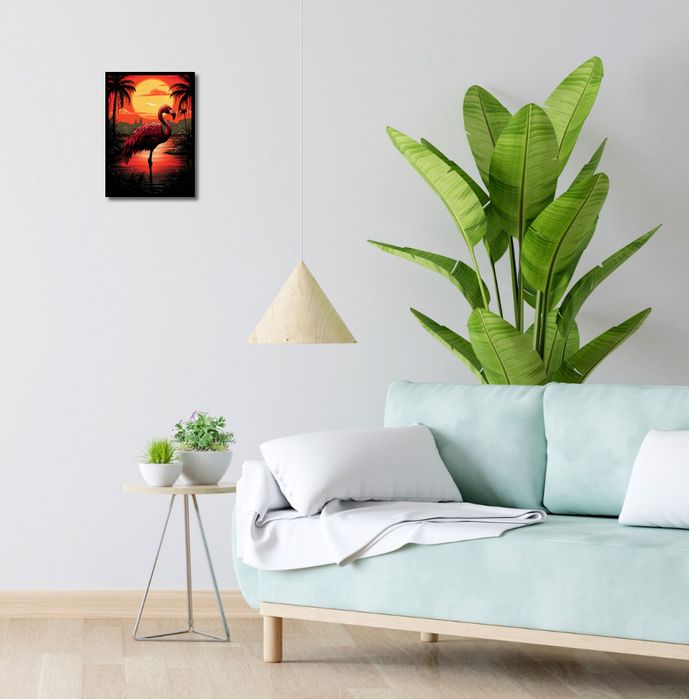 Plakat 25x35cm Flaming nad Wodą