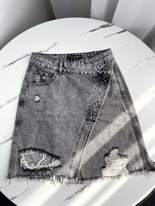 Спідниця джинсова сіра міні розімір S Zara