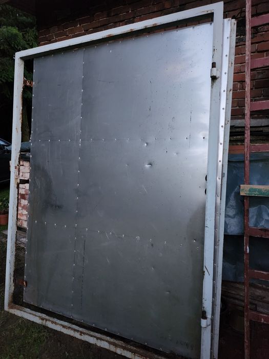 Drzwi metalowe ocynk grube solidne do magazynu garażu