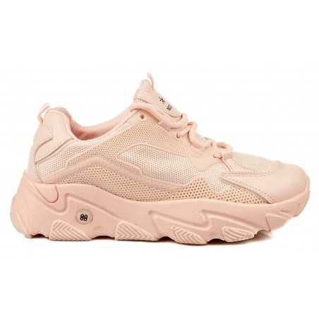 Sportowe sneakersy na grubej podeszwie różowe r 37