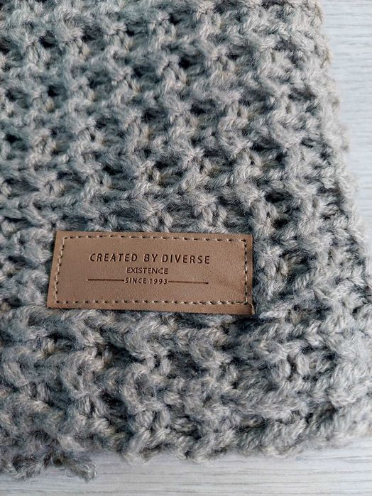 Komin szalik męski podwójny jasny brąz diverse ciepły