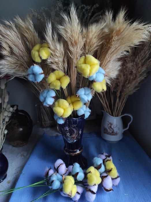 Бавовна  Натуральна  Лотос Рускус Сухоцвіти  Сухоцветы