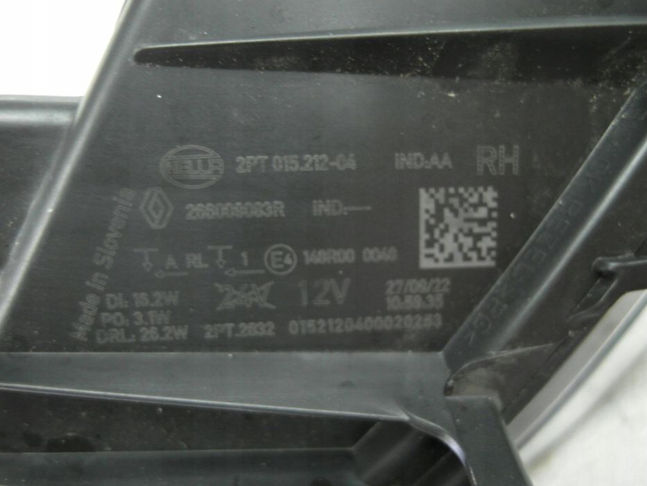 megane e-tech halogen prawy led drl 22- bdb