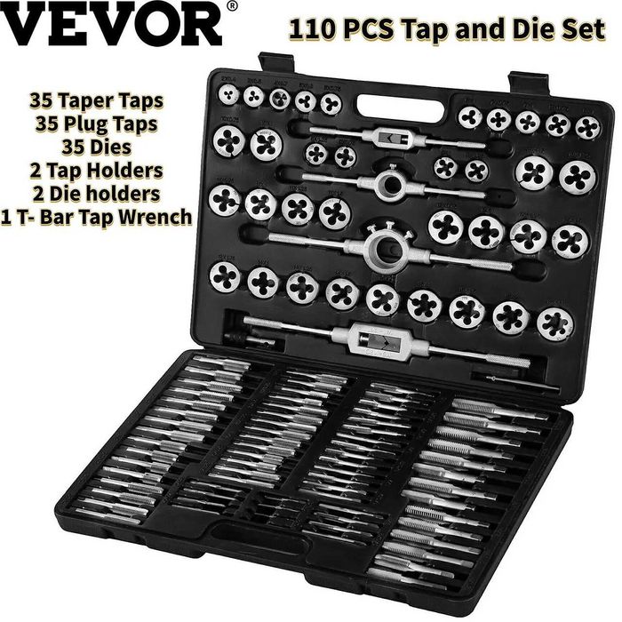 D42-VEVOR Conjunto 110 PCS M2-M18 chave métrica de aço de tungstênio