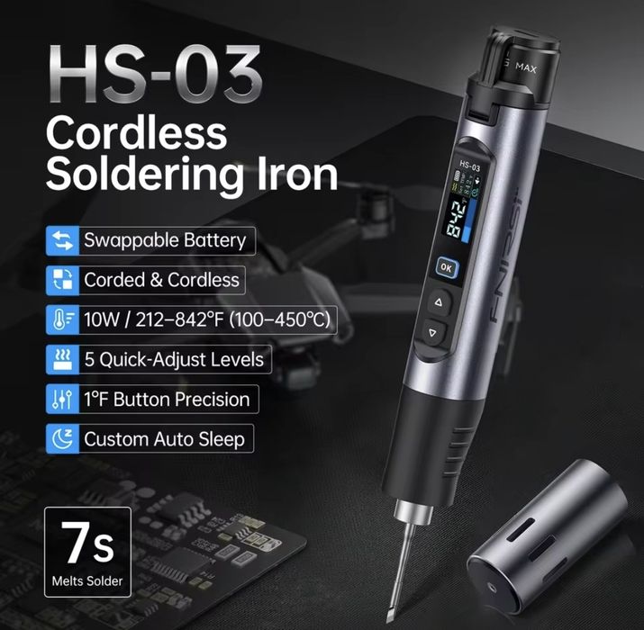 NEW! Акумуляторний Смарт паяльник Fnirsi HS-03