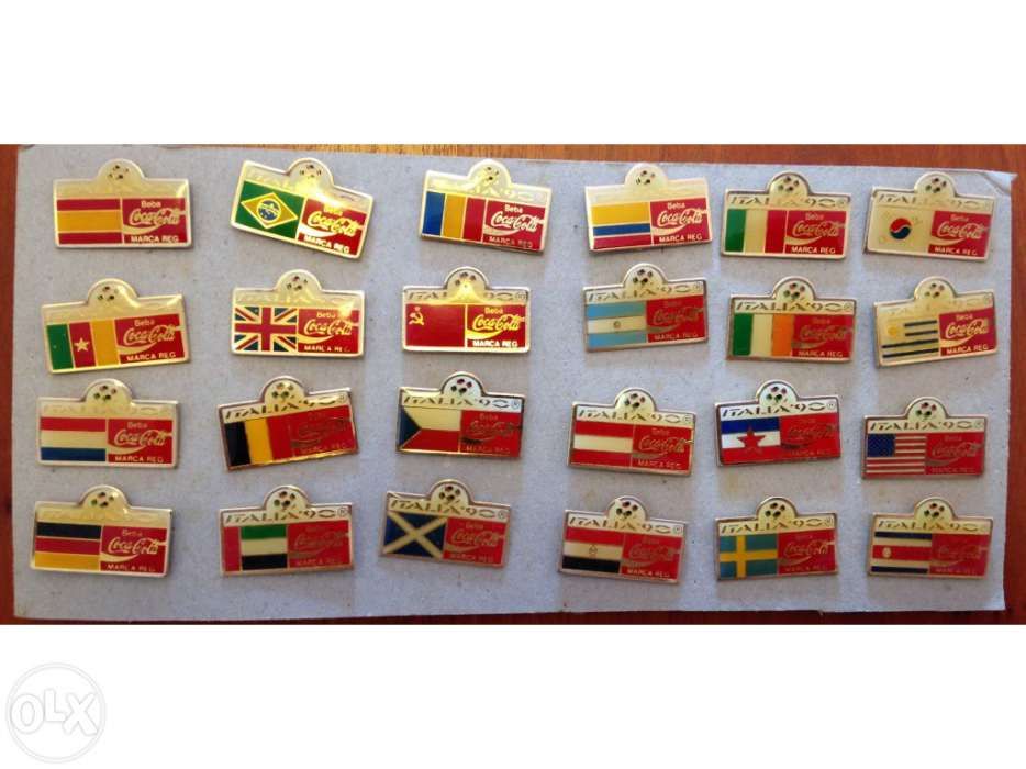 Pins coca cola Itália 90 (futebol) todas as selecoest