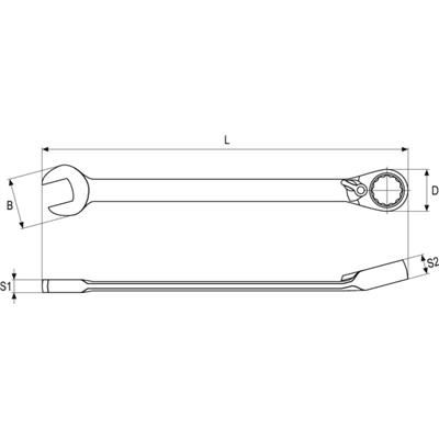 Klucz płasko oczkowy z grzechotką 10mm przełącznik
