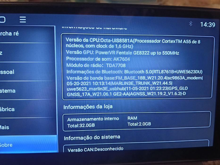 Auto radio android e som