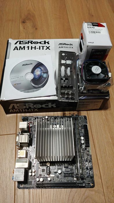 Platforma pod NAS, płyta Asrock AM1H-ITX, AMD Athlon 5370, 16GB RAM