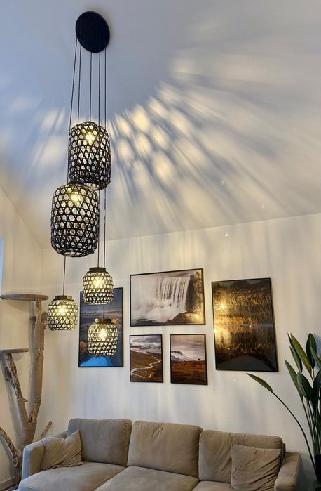Lampa wiszaca boho handmade