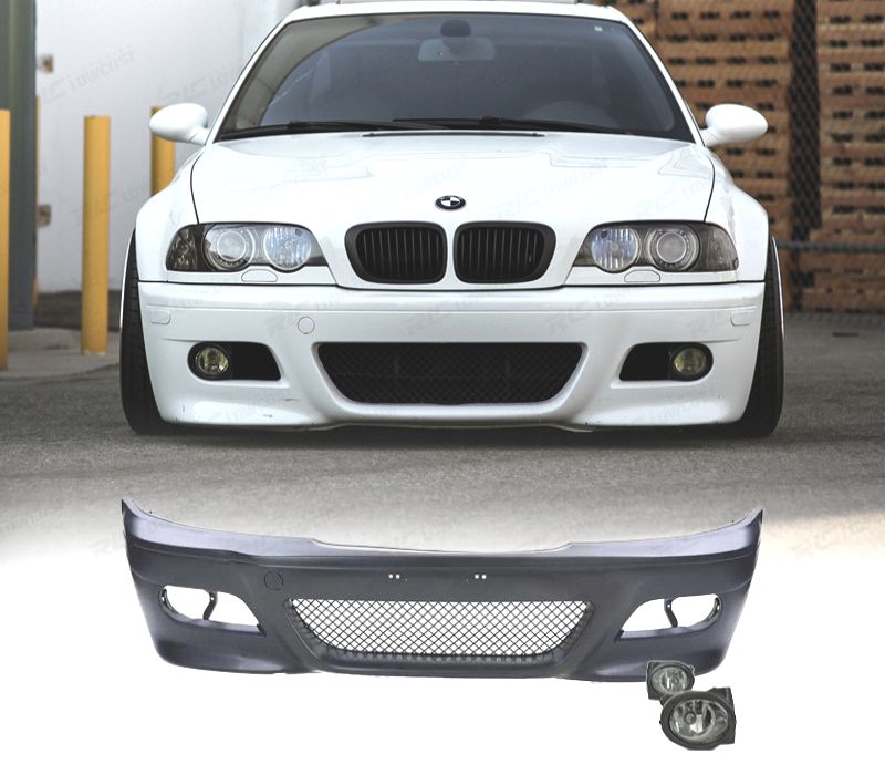 KIT CONJUNTO PARA-CHOQUES LOOK M3 + FARÓIS DE NEVOEIRO BMW E46